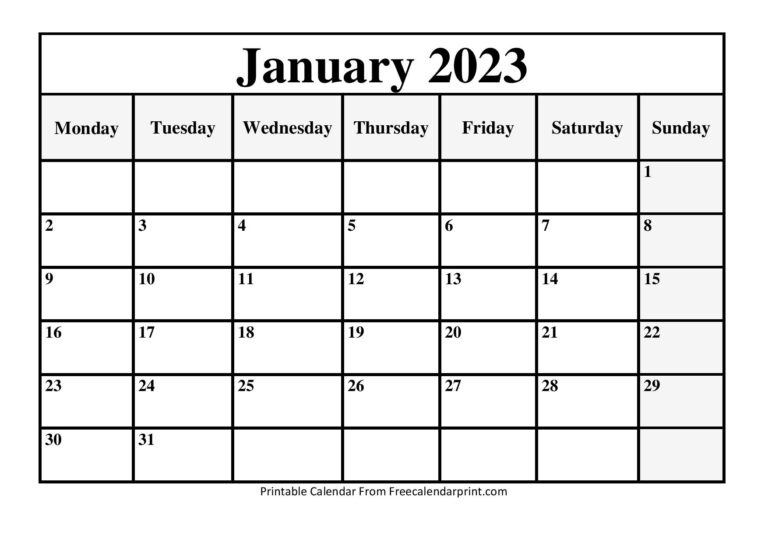 2024 Monthly Calendar Printable (January to December)