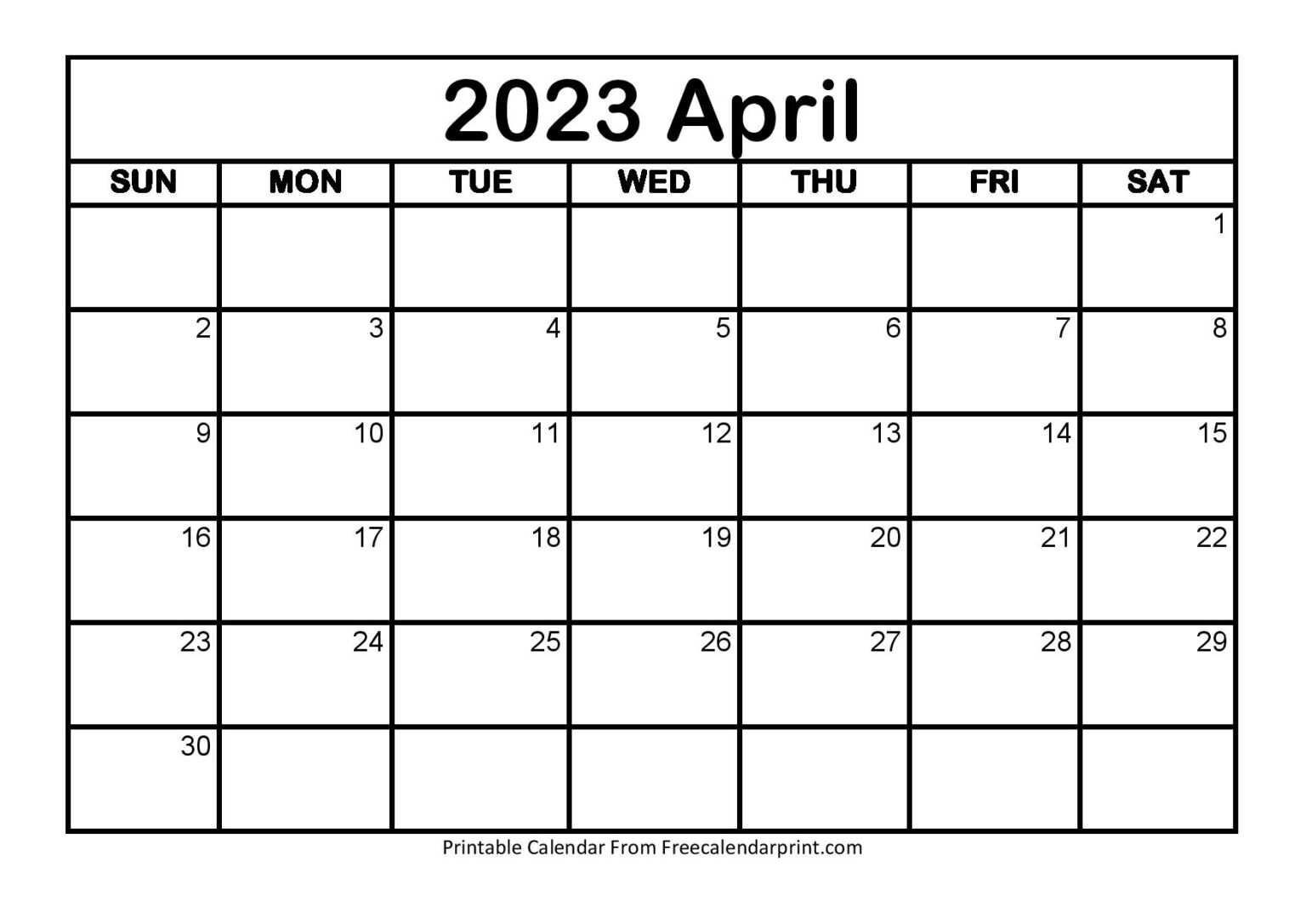 April 2023 Calendar Printable PDF Blank Free Templates