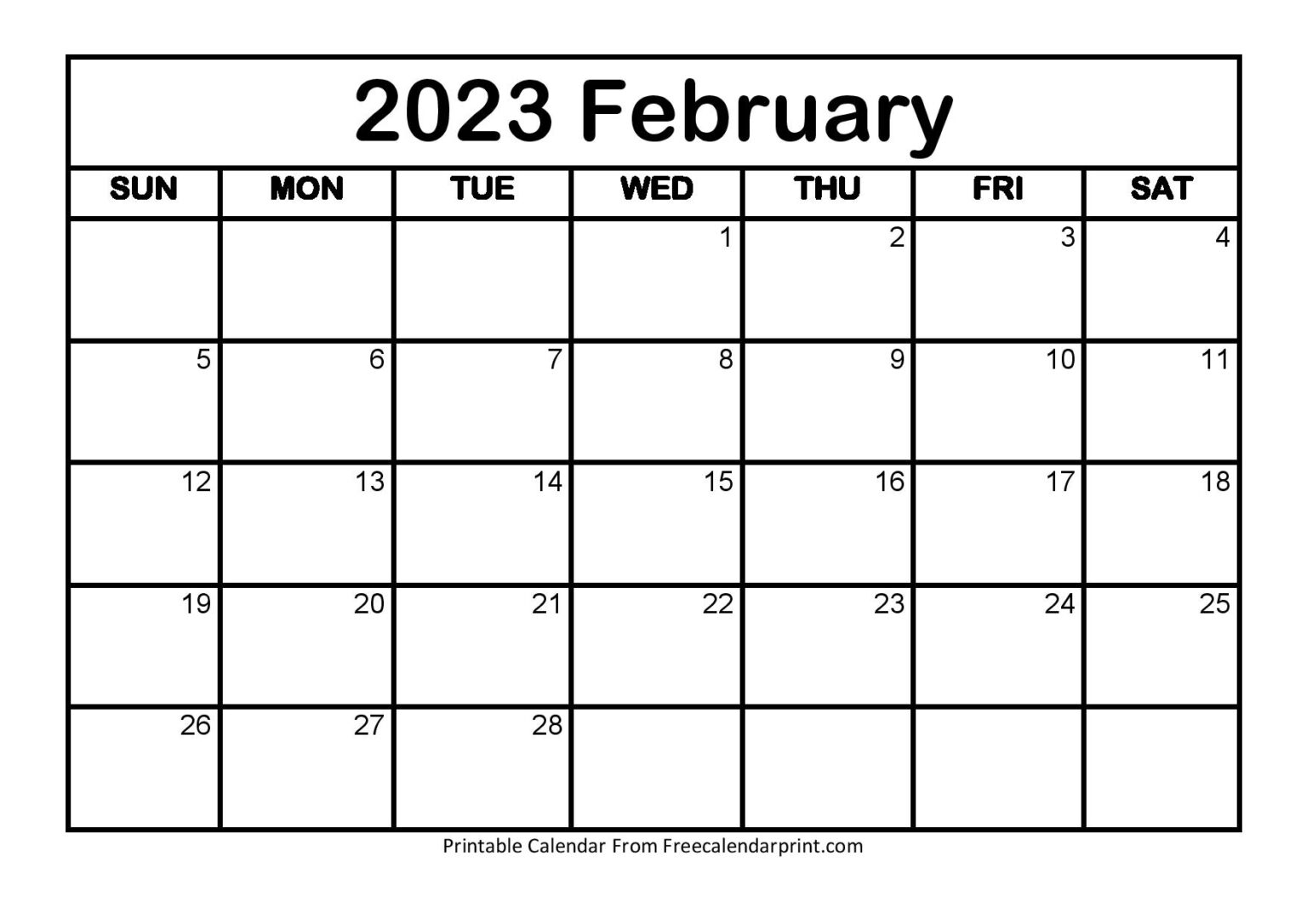February 2023 Calendar Printable PDF Blank Templates