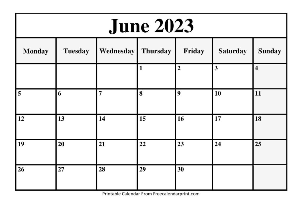 2023 Monthly Calendar Printable (January to December)  Free 2023