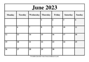 June 2023 Calendar Printable PDF Blank Templates – Print Now | Free ...