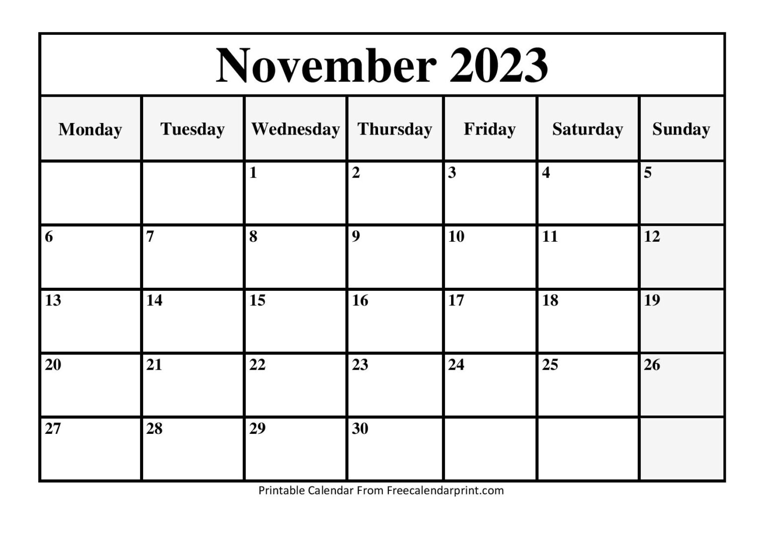 2023 Monthly Calendar Printable January to December 