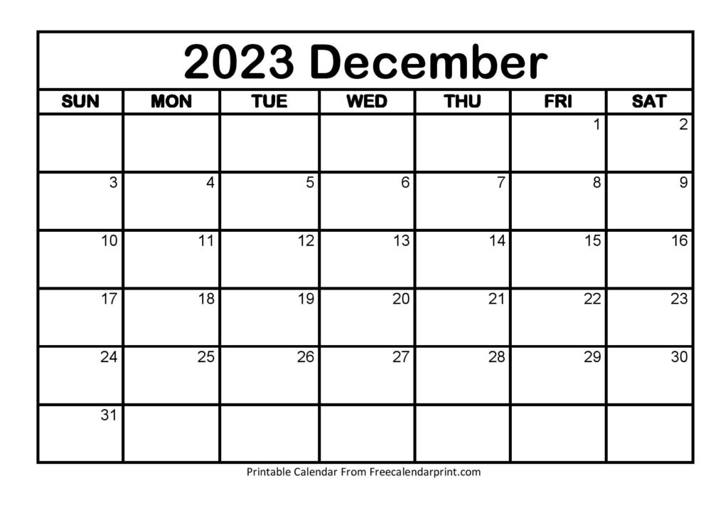 2023 Monthly Calendar Printable (January to December)