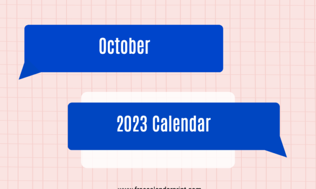 October 2023 Calendar Printable PDF Template