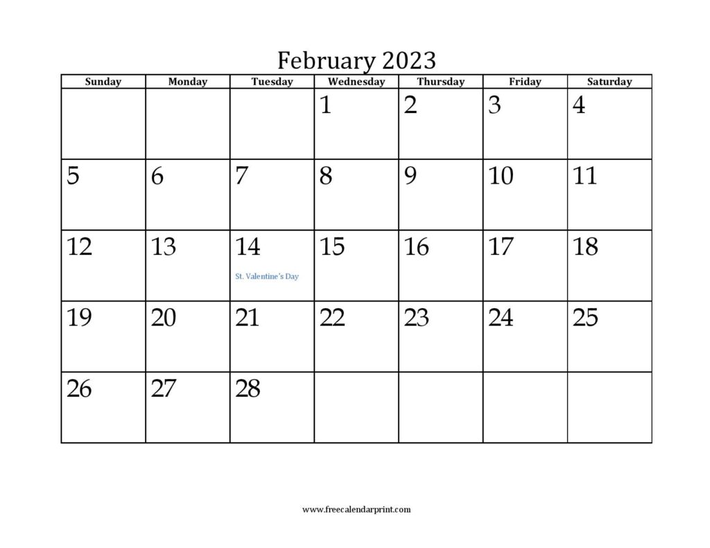 February 2023 Mini Month Calendar