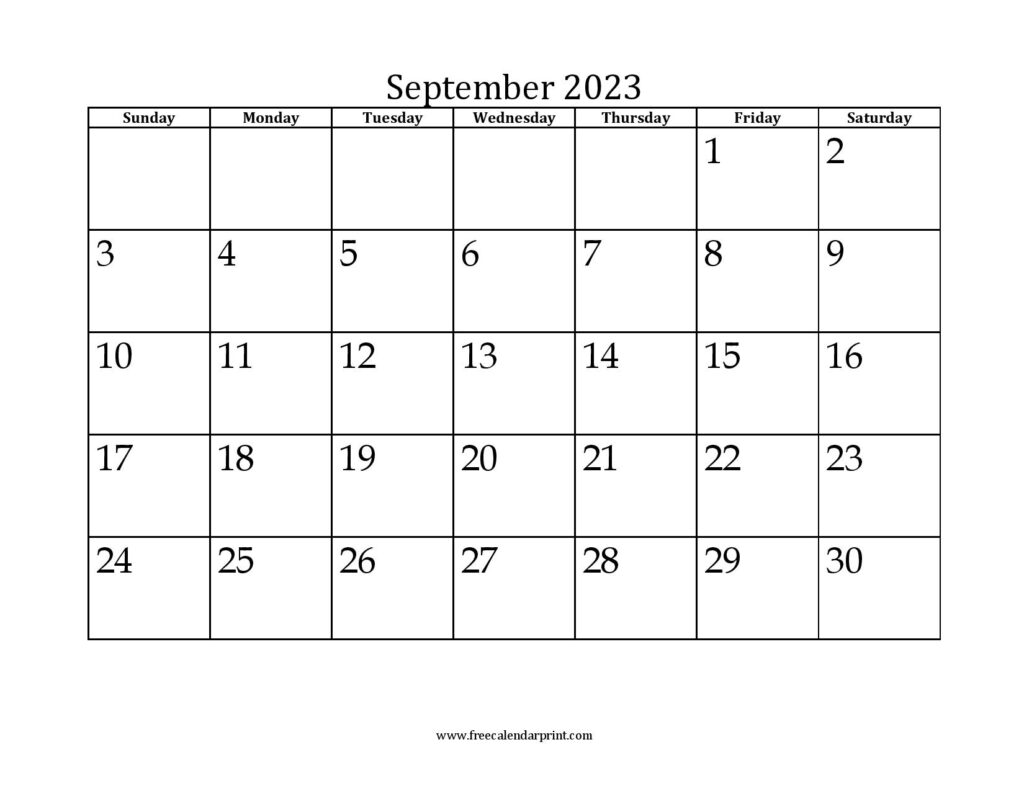 September 2023 Mini Month Calendar