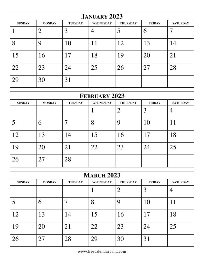 Jan Feb March 2023 Printable Calendar Get Your Hands On Amazing Free Jan Feb March 2023 Printable Calendar Get Your Hands On Amazing Free