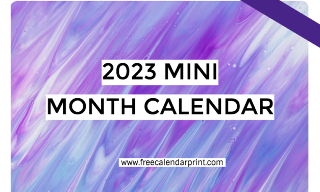 2023 Mini Month Calendar Printable Templates