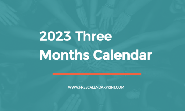 2023 Calendar Three Months Per Page – Printable Template