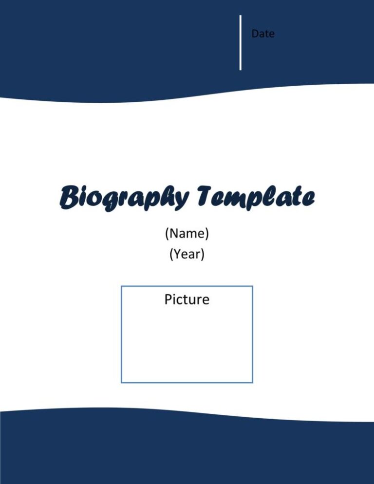 Editable Biography Templates & Examples Free 2023 Calendar Printable