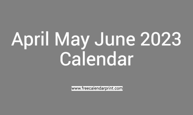 April May June 2023 Calendar Printable PDF