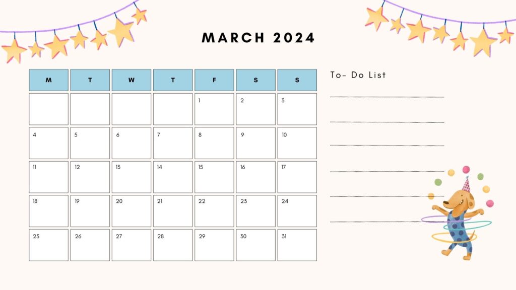 Free March 2024 Calendar