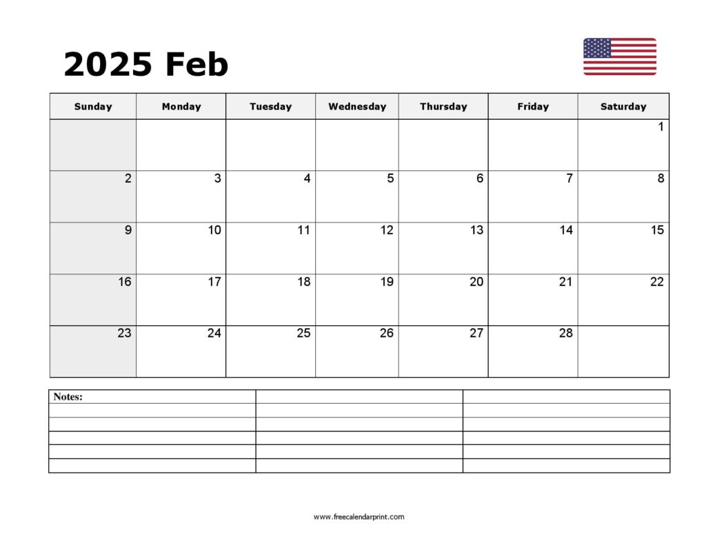 Printable February 2025 Calendar