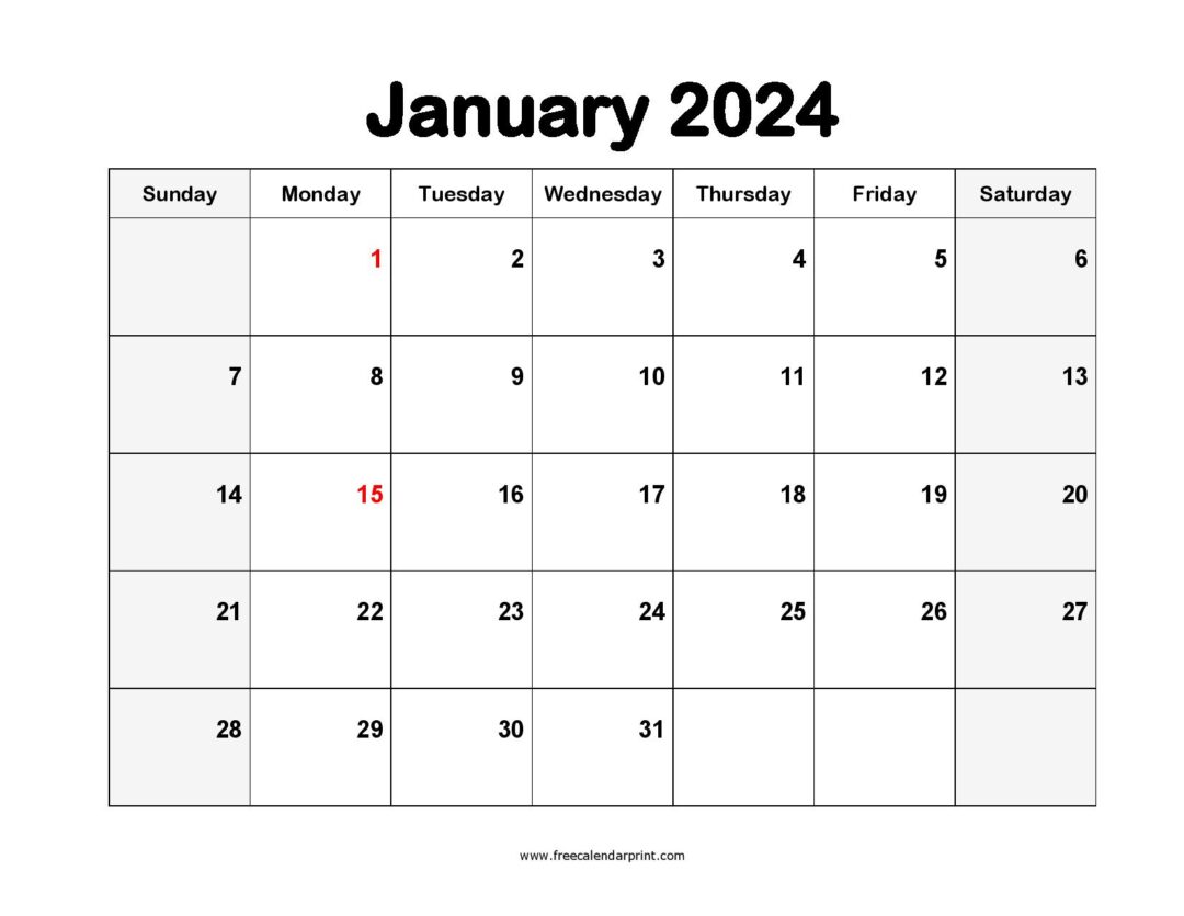 Blank 2024 Calendar Printable Pdf Word