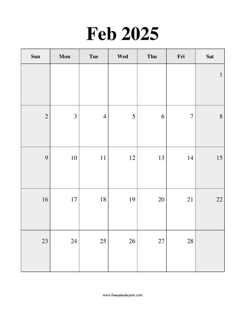 Printable Calendar February 2025