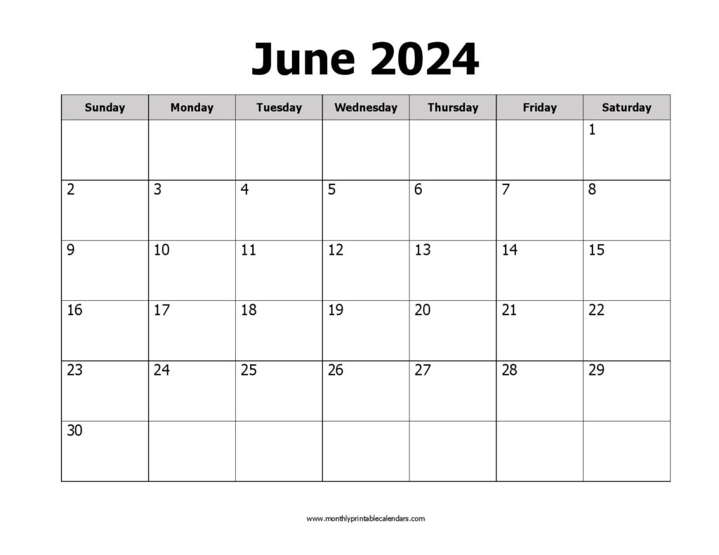 Free June 2024 Calendar