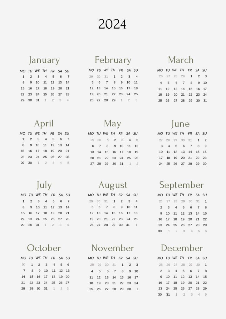 Printable 2024 Calendar