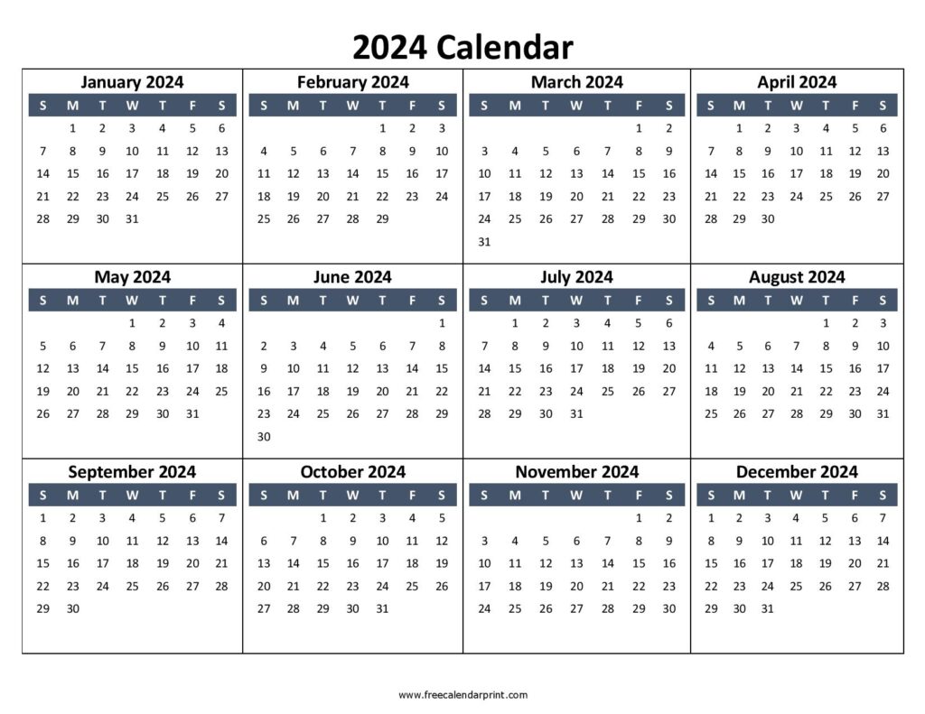 Blank 2024 Calendar Printable