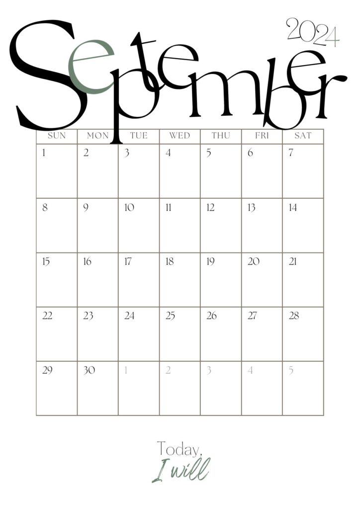 September 2024 Printable Calendar