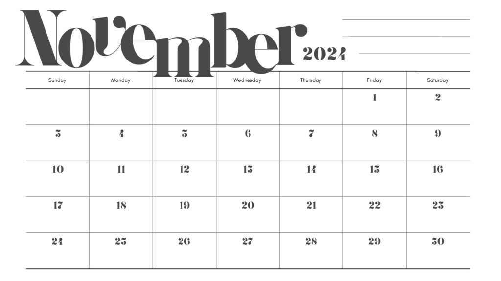 November 2024 Calendar Printable