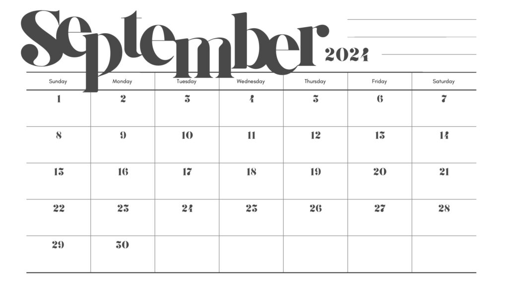 September 2024 Calendar Printable