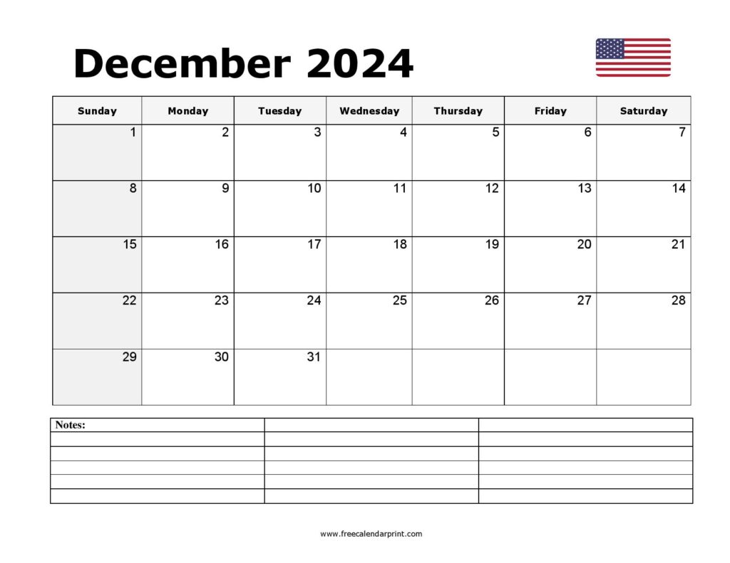 December 2024 Printable Calendar