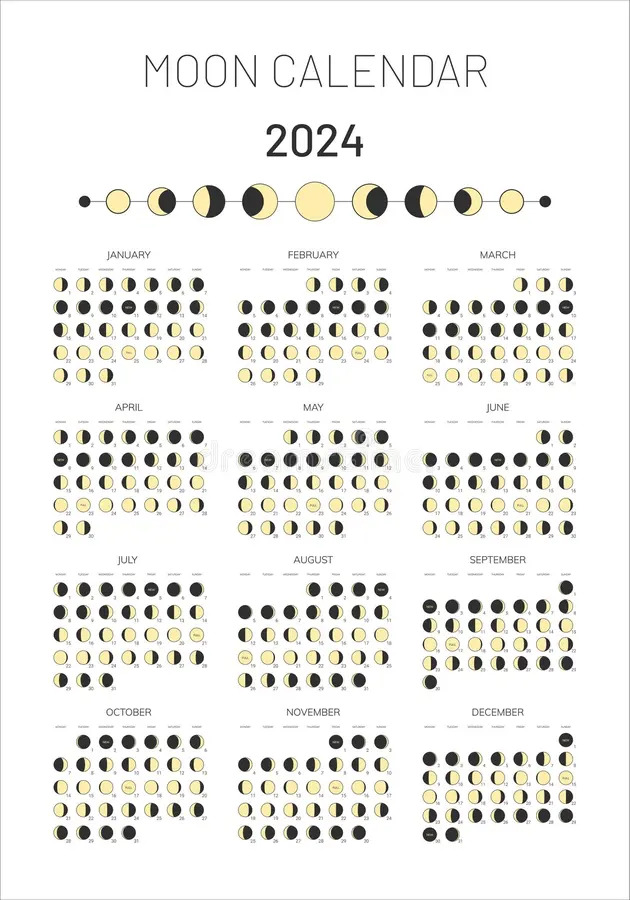 2024 Moon Phases Calendar Printable Free Jorry Malinde