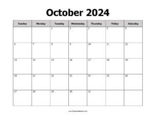 Free Printable October 2024 Calendar PDF Templates