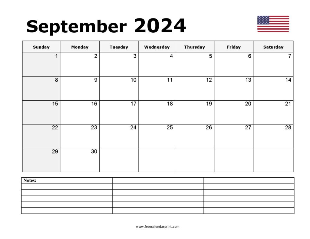 Blank September 2024 Calendar