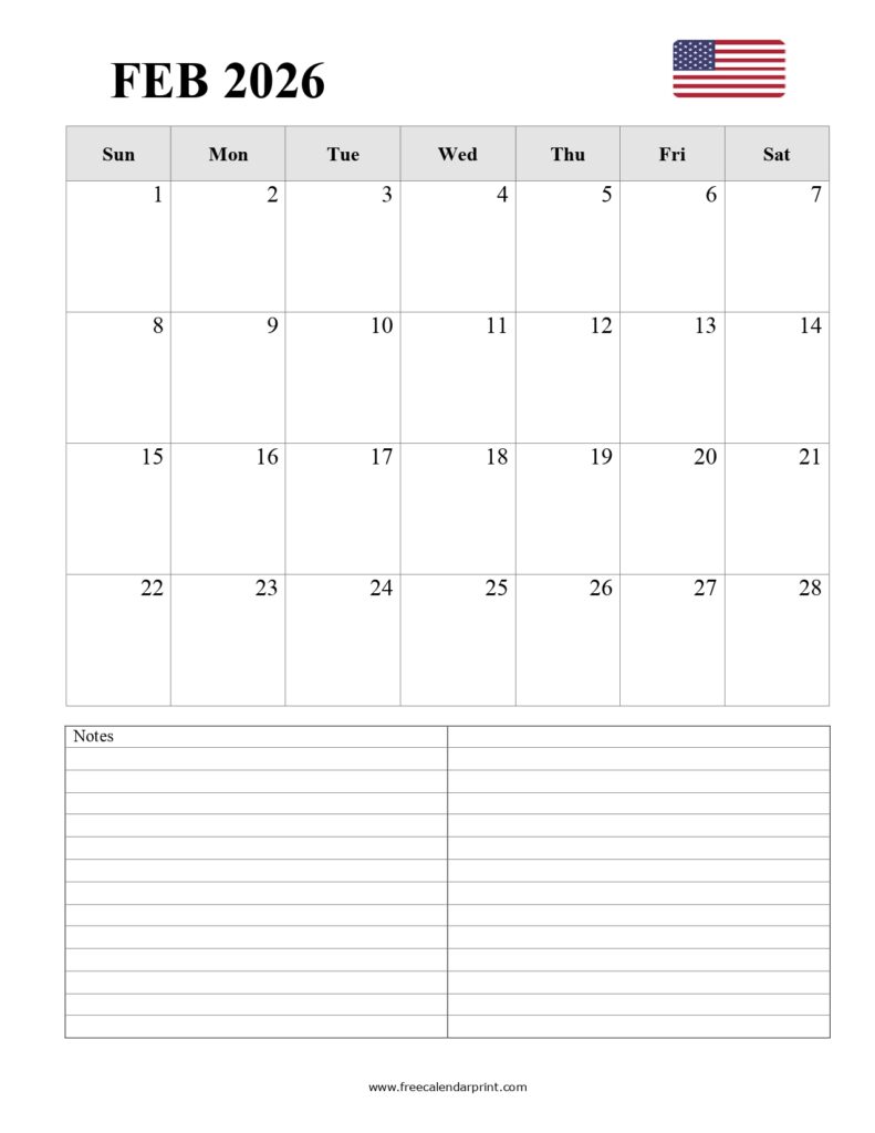 February 2026 Printable Calendar